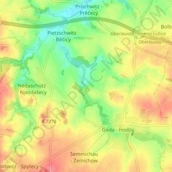 Mapa topográfico Dahren - Darin, altitud, relieve