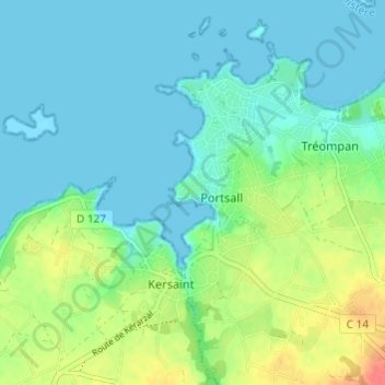Mapa topográfico Mon Repos, altitud, relieve