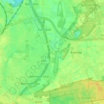 Mapa topográfico Spik, altitud, relieve