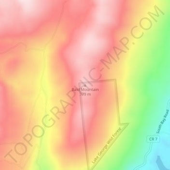 Mapa topográfico Bald Mountain, altitud, relieve