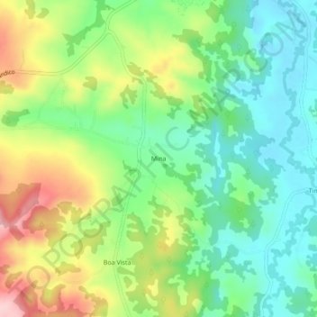 Mapa topográfico Mina, altitud, relieve