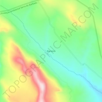 Mapa topográfico Barreiro, altitud, relieve