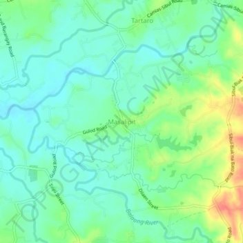 Mapa topográfico Masalipit, altitud, relieve