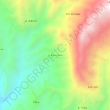 Mapa topográfico La Rinconada, altitud, relieve