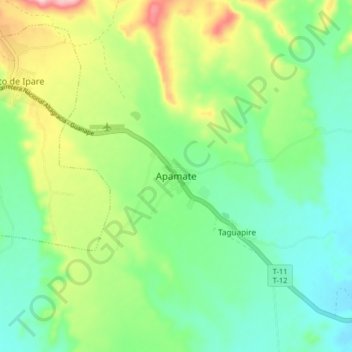 Mapa topográfico Apamate, altitud, relieve