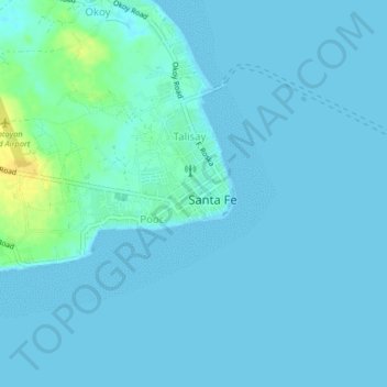 Mapa topográfico Poblacion, altitud, relieve