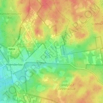 Mapa topográfico De Krim, altitud, relieve