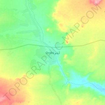Mapa topográfico Orobo, altitud, relieve