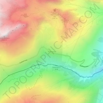Mapa topográfico Tiefenbach, altitud, relieve