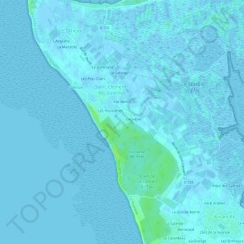 Mapa topográfico Bas Rhin, altitud, relieve