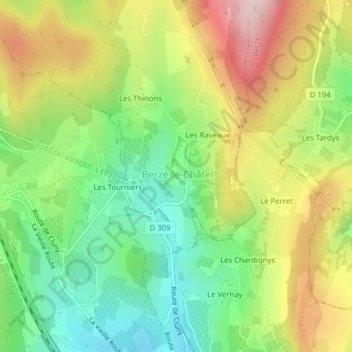 Mapa topográfico Château, altitud, relieve