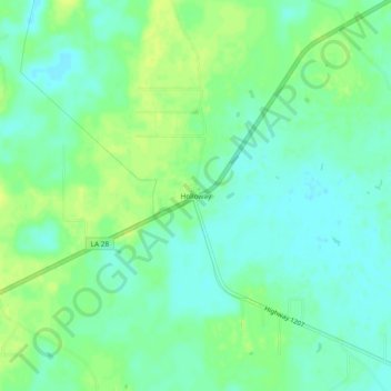 Mapa topográfico Holloway, altitud, relieve