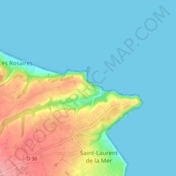 Mapa topográfico Port Martin, altitud, relieve