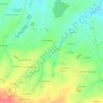Mapa topográfico Le Corail, altitud, relieve