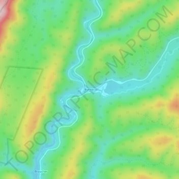 Mapa topográfico Burner, altitud, relieve