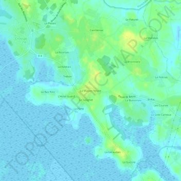 Mapa topográfico La Maison Neuve, altitud, relieve