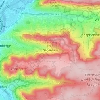 Mapa topográfico Ziegenhain, altitud, relieve