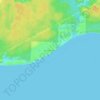 Mapa topográfico Choctaw Beach, altitud, relieve