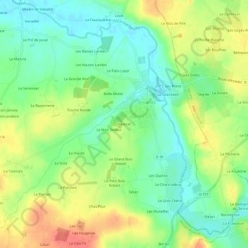 Mapa topográfico Villarcel, altitud, relieve