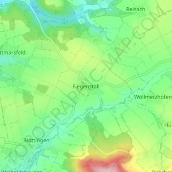 Mapa topográfico Fiegenstall, altitud, relieve