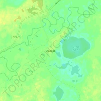 Mapa topográfico Орлово, altitud, relieve