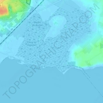 Mapa topográfico Les Salins, altitud, relieve