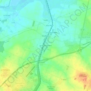 Mapa topográfico Les Petites Rivières, altitud, relieve