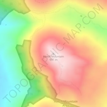 Mapa topográfico Hinch Mountain, altitud, relieve