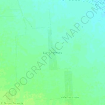 Mapa topográfico Llano Hermoso, altitud, relieve