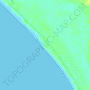Mapa topográfico Playa Blanca, altitud, relieve