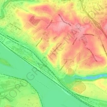 Mapa topográfico Enhaut, altitud, relieve