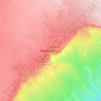 Mapa topográfico Baydhabo بيدوا, altitud, relieve