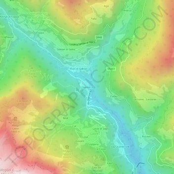 Mapa topográfico Digonera, altitud, relieve