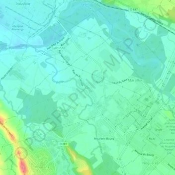 Mapa topográfico Os, altitud, relieve