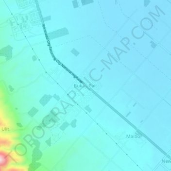 Mapa topográfico Bukay Pait, altitud, relieve