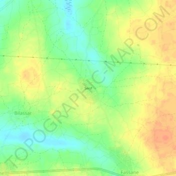 Mapa topográfico Serif, altitud, relieve
