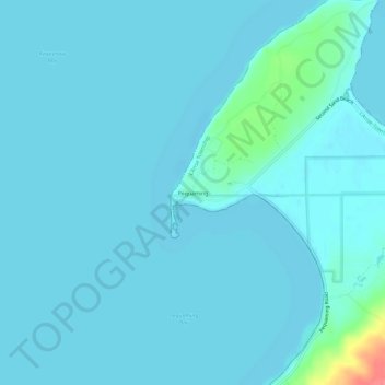 Mapa topográfico Pequaming, altitud, relieve