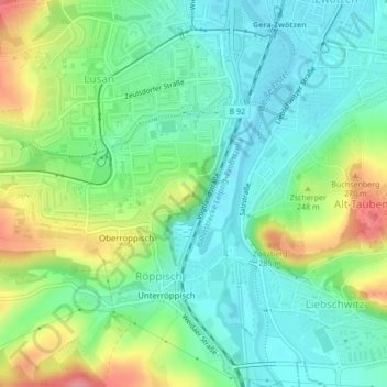 Mapa topográfico Heeresberg, altitud, relieve