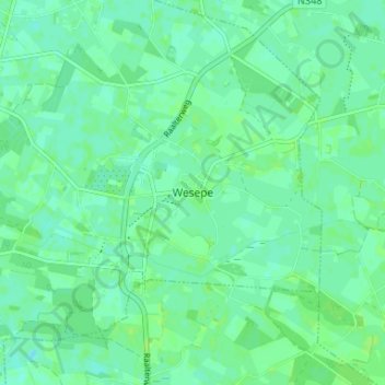 Mapa topográfico Wesepe, altitud, relieve