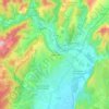 Mapa topográfico Aubenas, altitud, relieve