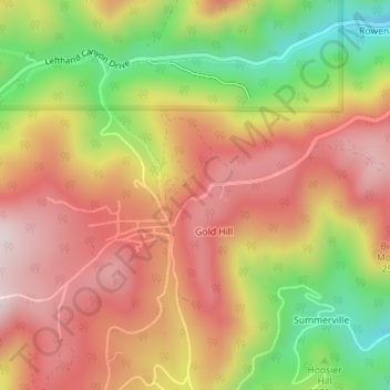 Mapa topográfico Sunshine Canyon Drive, altitud, relieve
