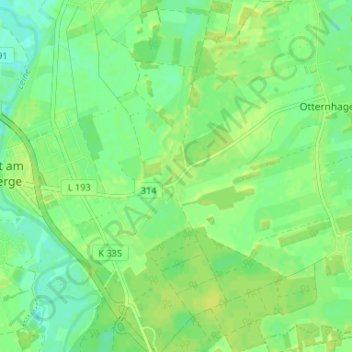 Mapa topográfico Mecklenhorst, altitud, relieve