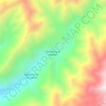 Mapa topográfico Santa Rosa de Caputish, altitud, relieve