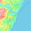 Mapa topográfico Umkomaas, altitud, relieve