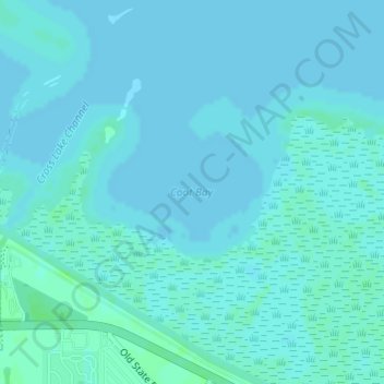 Mapa topográfico Coot Bay, altitud, relieve