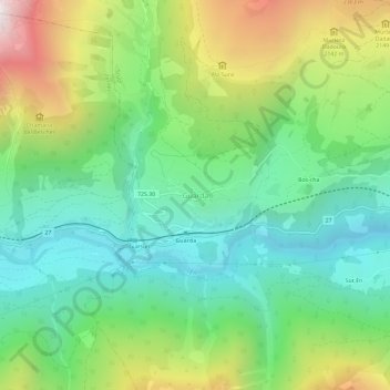 Mapa topográfico Guarda, altitud, relieve