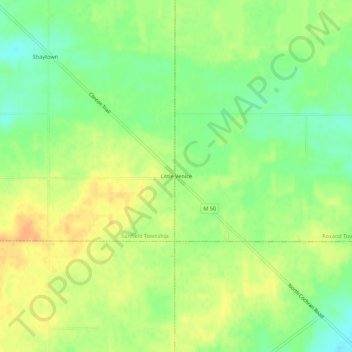 Mapa topográfico Little Venice, altitud, relieve