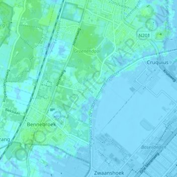 Mapa topográfico De Glip, altitud, relieve