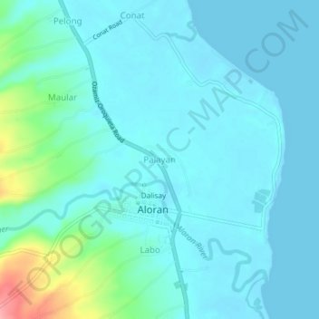 Mapa topográfico Palayan, altitud, relieve