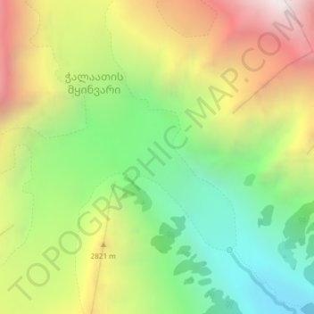 Mapa topográfico Chalaadi Glacier, altitud, relieve
